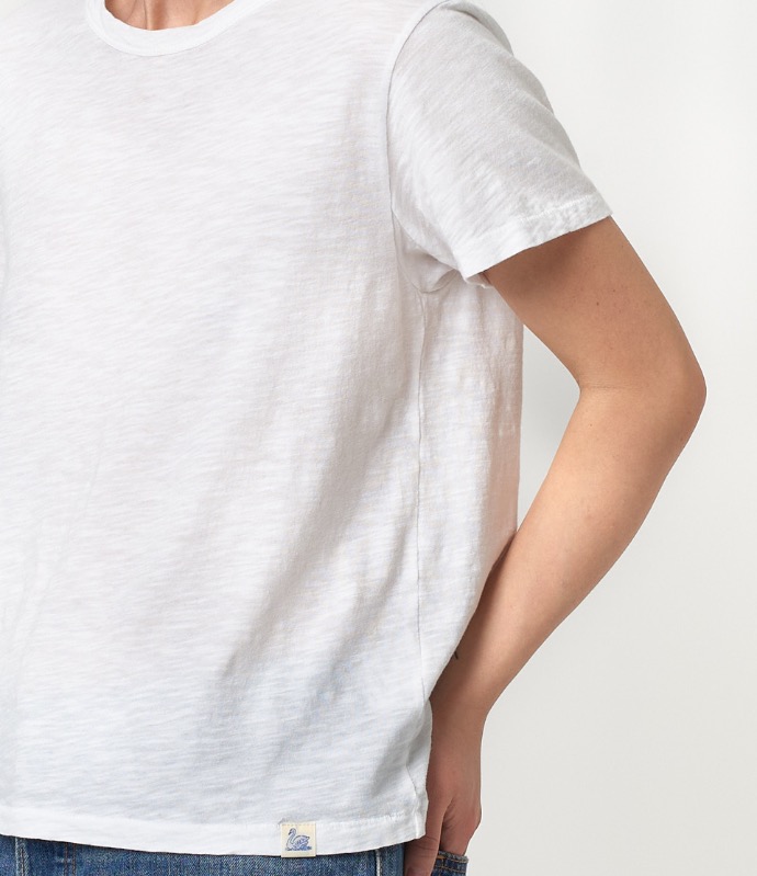 fabric detail of organic pima cotton t-shirt