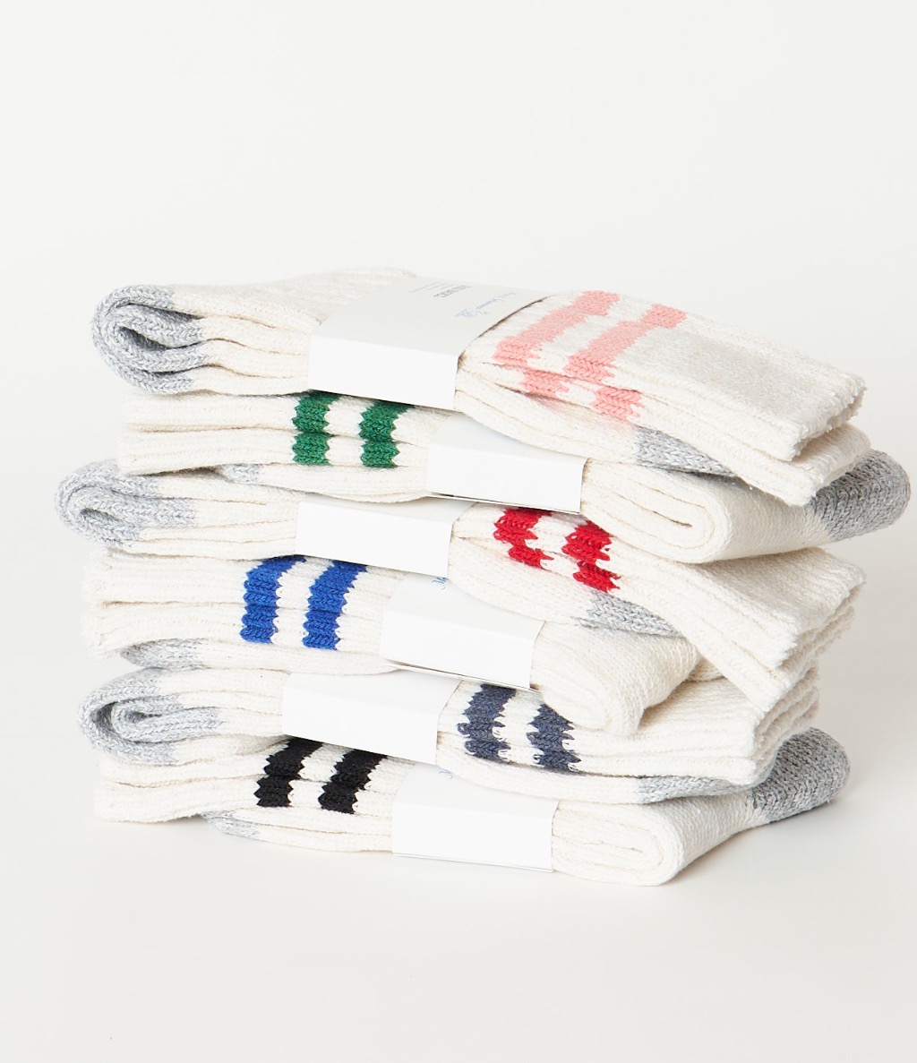 pile of striped organic cotton socks