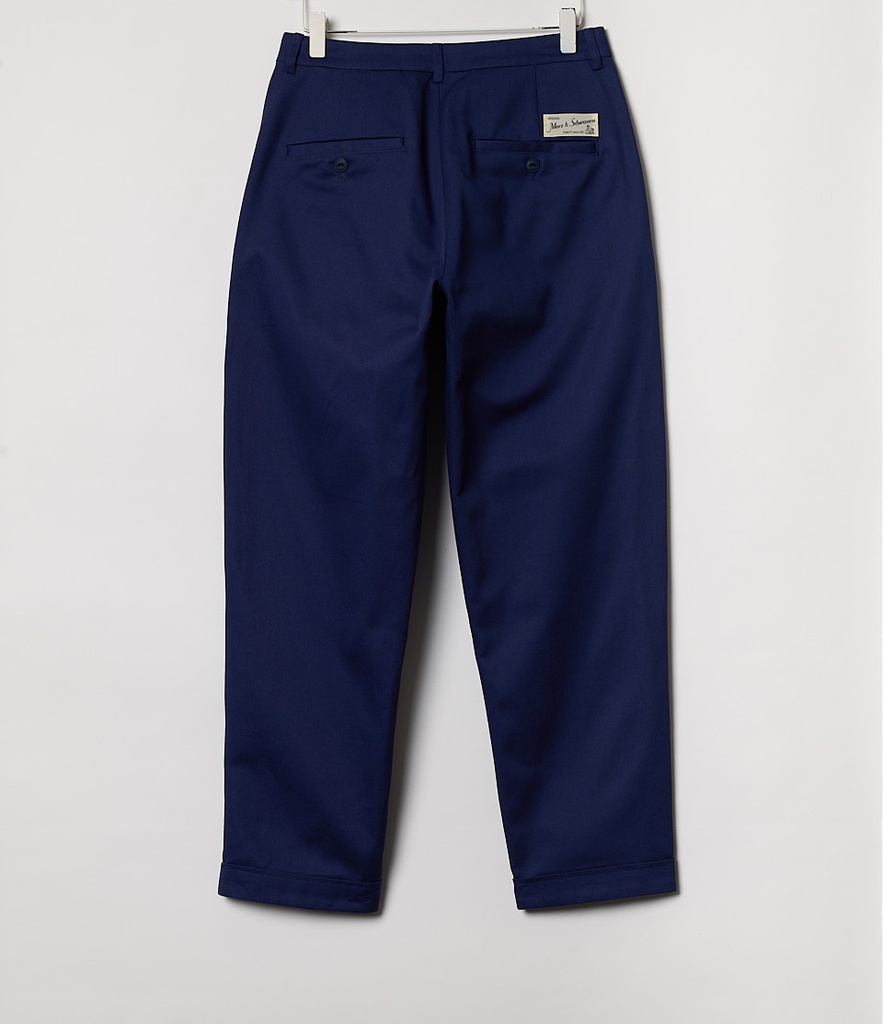 Navy, Organic Cotton Relaxed Trouser