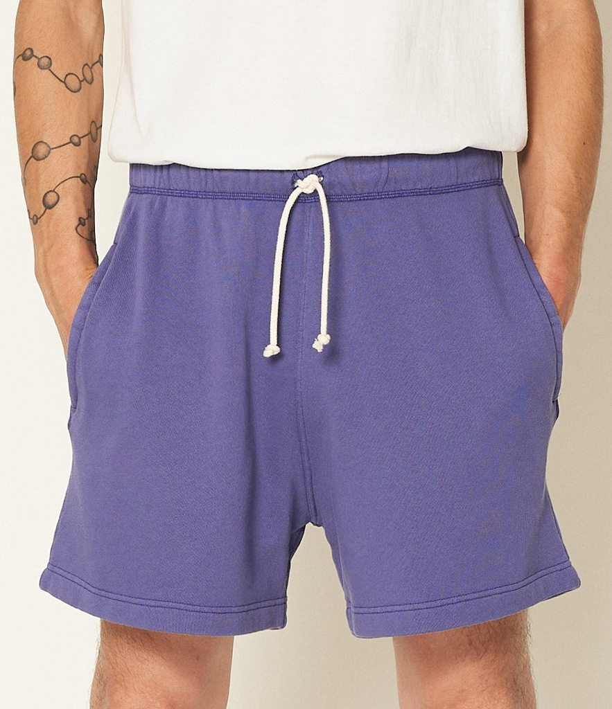 Super Combed Cotton Smart Fit One Side Zipper Shorts Blue Melange