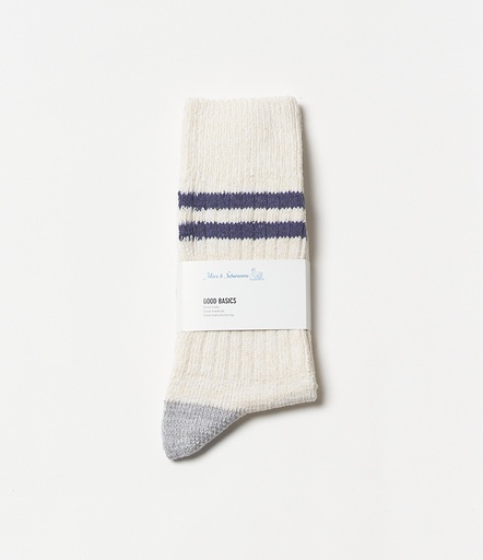 GOOD BASICS | GS05 socks striped  0265 nature/denim blue