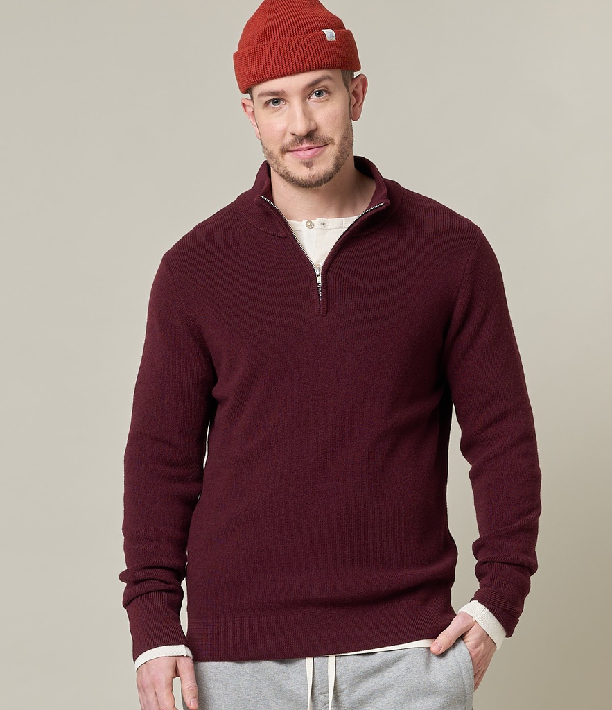 MWZP04 men's pullover, ribbed structure, merino wool, classic fit