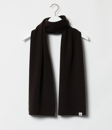 GOOD BASICS | MWSC01 classic scarf, ribbed structure, merino wool  19 coffee