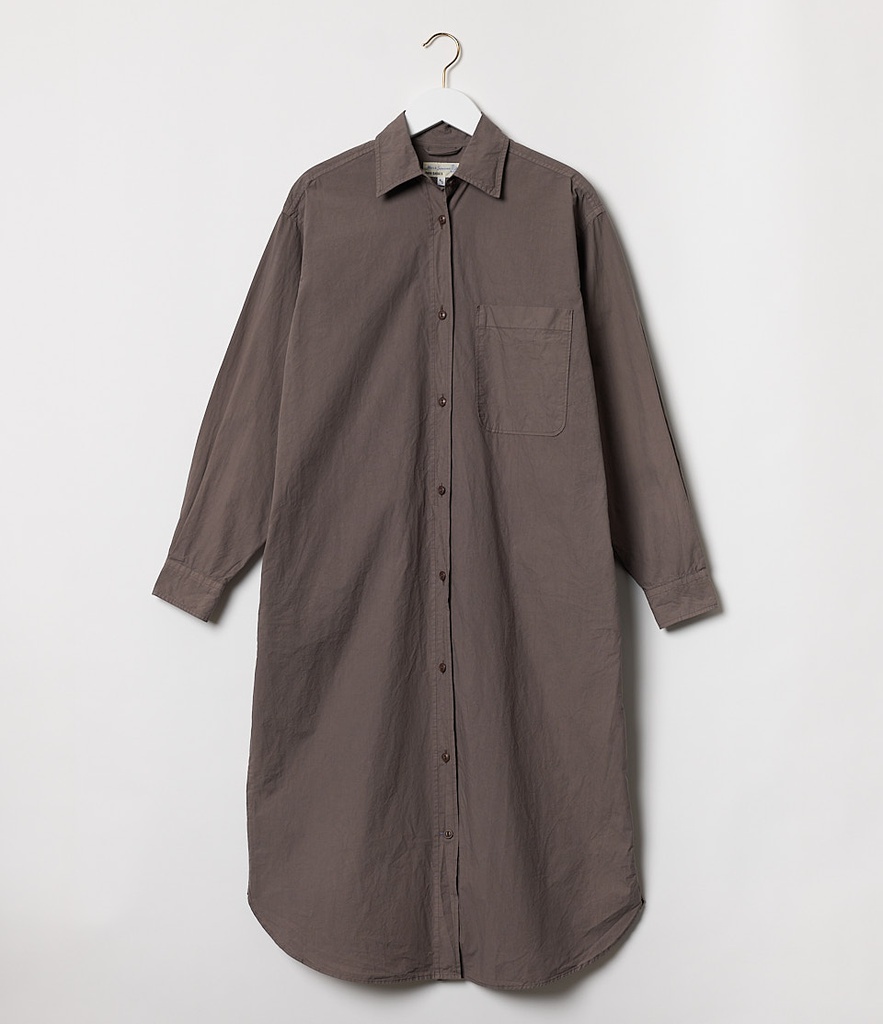 shirt dress organic cotton poplin 3 5oz sq.yd. relaxed fit Merz b. Schwanen