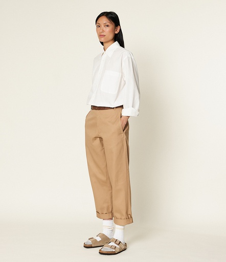 GOOD BASICS | PANTS02 women's pants, organic cotton twill, 9,2oz, relaxed fit  16 khaki