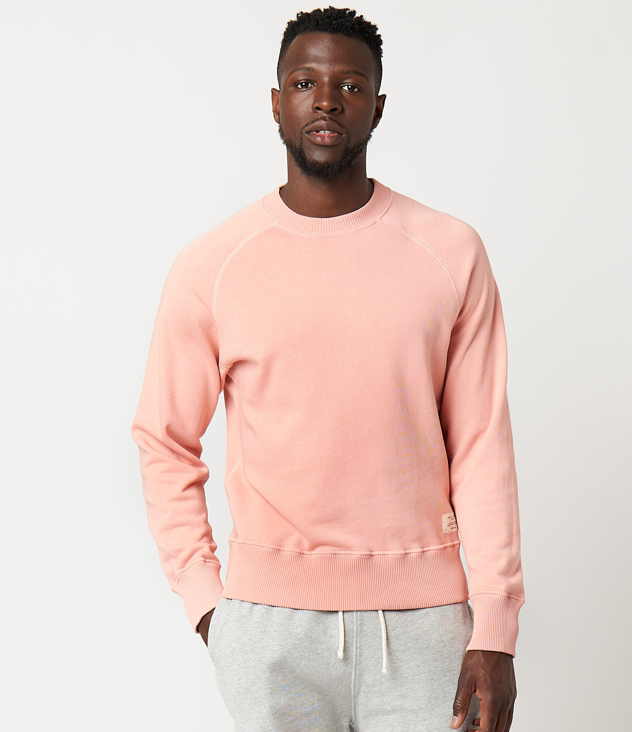 Plain Pullover Crew Neck Sweatshirt (Classic Pink) - B-WEAR