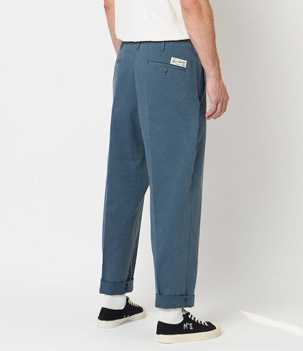 GOOD BASICS | CHINO01 chino, organic cotton twill, 8,8oz/sq.yd., relaxed fit  605 slate blue