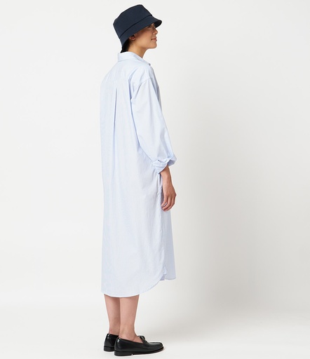 GOOD BASICS | DRESS01 shirt dress, organic cotton poplin, 4,2oz, relaxed fit  0165 white/denim blue