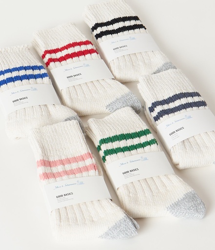 GOOD BASICS | GS05 socks striped  02331 nature/peach