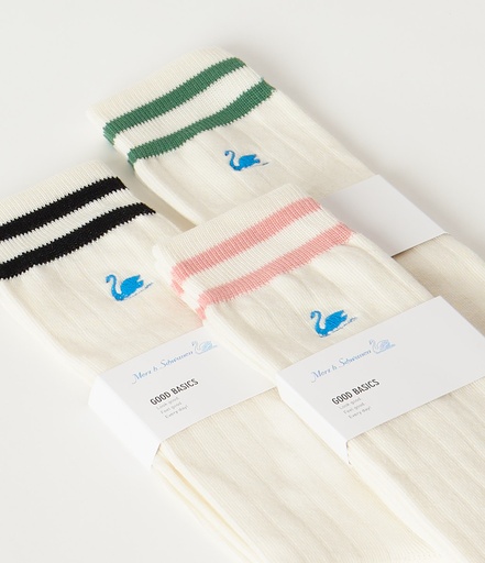 GOOD BASICS | GS08 cotton socks  0199 white/deep black