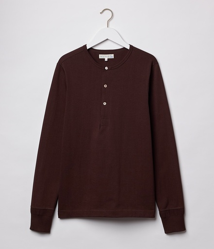 GOOD ORIGINALS | 206 men’s loopwheeled henley, 7,2oz/sq.yd, classic fit  19 coffee