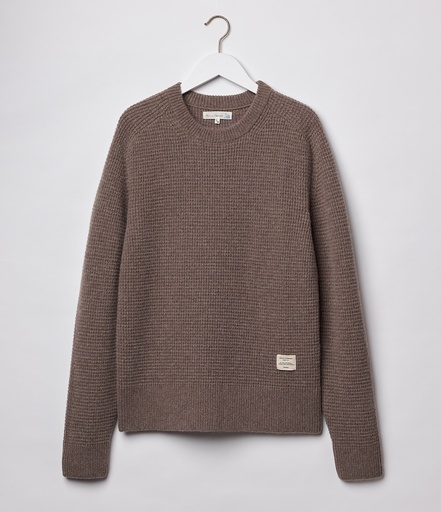 GOOD BASICS | BLADE02 waffle structured pullover, merino wool-cashmere blend, relaxed fit  06 grain