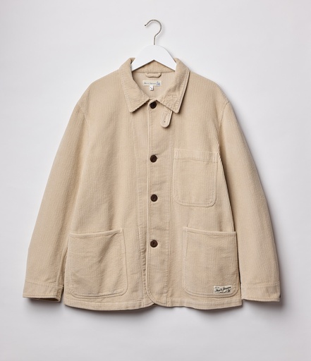 GOOD BASICS | JKT03C organic cotton corduroy jacket, wide stripes, 10,3oz/sq.yd., classic fit  02 nature