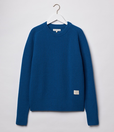 GOOD BASICS | LOCC02 men's crew pullover ribbed, merino cashmere blend, classic fit <br/> 29 rust