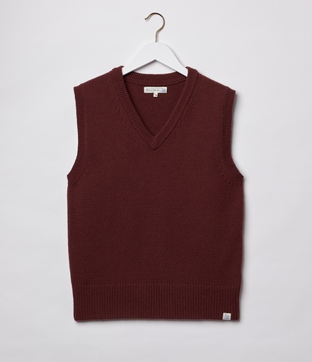 GOOD BASICS | LOVE03 men’s vest, merino cashmere blend, relaxed fit  151 bark brown