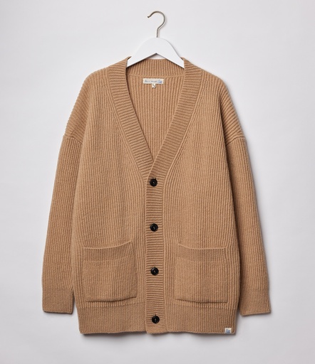 GOOD BASICS | LOCG01 cardigan, merino wool-cashmere blend, oversized fit <br/> 11 toffee