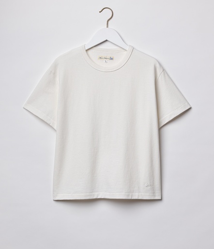 GOOD BASICS | WGHP01 T-shirt, organic and Giza cotton / hemp blend, 7,1oz/sq.yd., boxy cropped fit  01 white