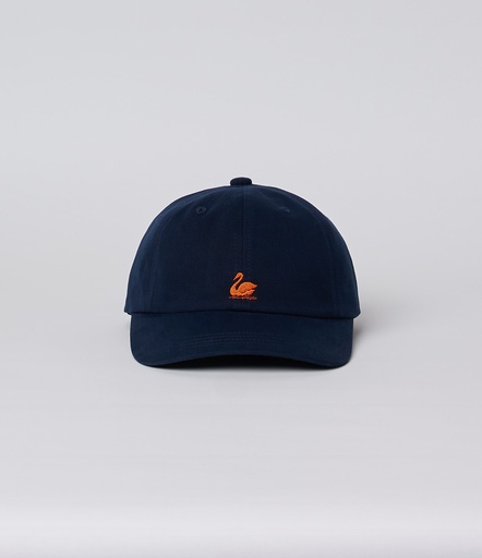 GOOD BASICS | CAP01 swan logo cap, organic cotton gabardine, low profile  68 night blue