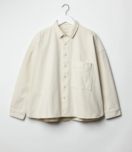 GOOD BASICS | SHIRT05T women's shirt, organic cotton twill,  9oz/sq.yd., boxy short fit  02 nature