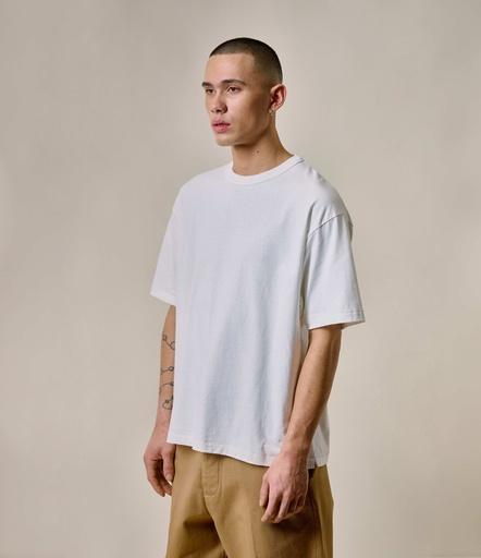 GOOD BASICS | GHP01 T-shirt, organic and Giza cotton / hemp blend, 7,1 oz/sq.yd., boxy oversized fit  01 white