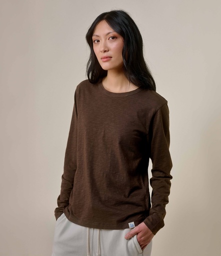 GOOD BASICS | WSLS21 women’s PIMA cotton longsleeve, 3,8oz/sq.yd., relaxed fit  192 chocolate