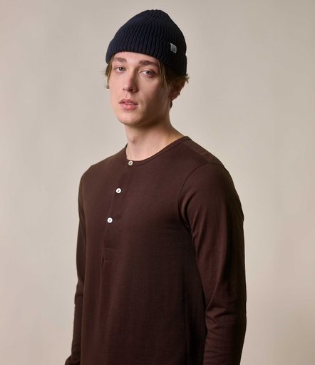 GOOD ORIGINALS | 206 men’s loopwheeled henley, 7,2oz/sq.yd, classic fit  19 coffee