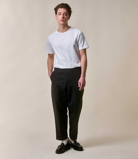 GOOD BASICS | CHINO01 chino, organic cotton twill, 8,8oz/sq.yd., relaxed fit  99 deep black