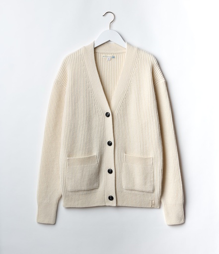 GOOD BASICS | LOCG02 cardigan, merino wool-cashmere blend, relaxed fit  02 nature