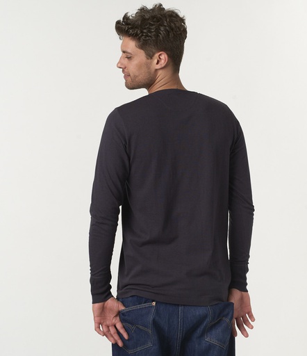 GOOD ORIGINALS | 102 men's loopwheeled henley, 5,5oz, classic fit <br/> 98 charcoal