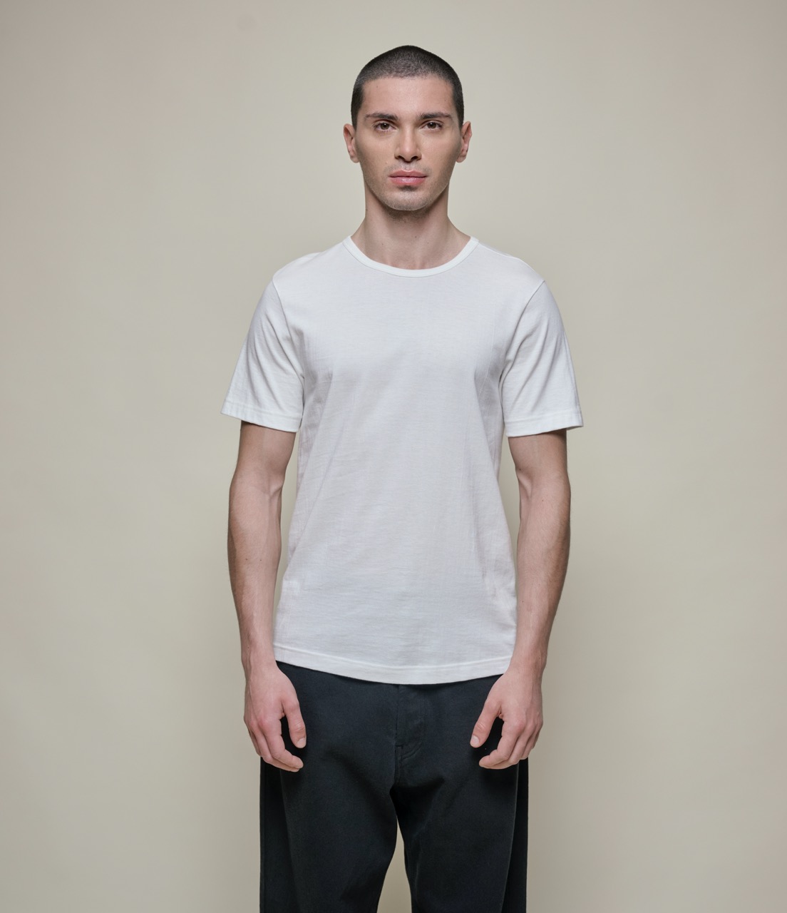 White Crew Neck Muscle Fit T-Shirt