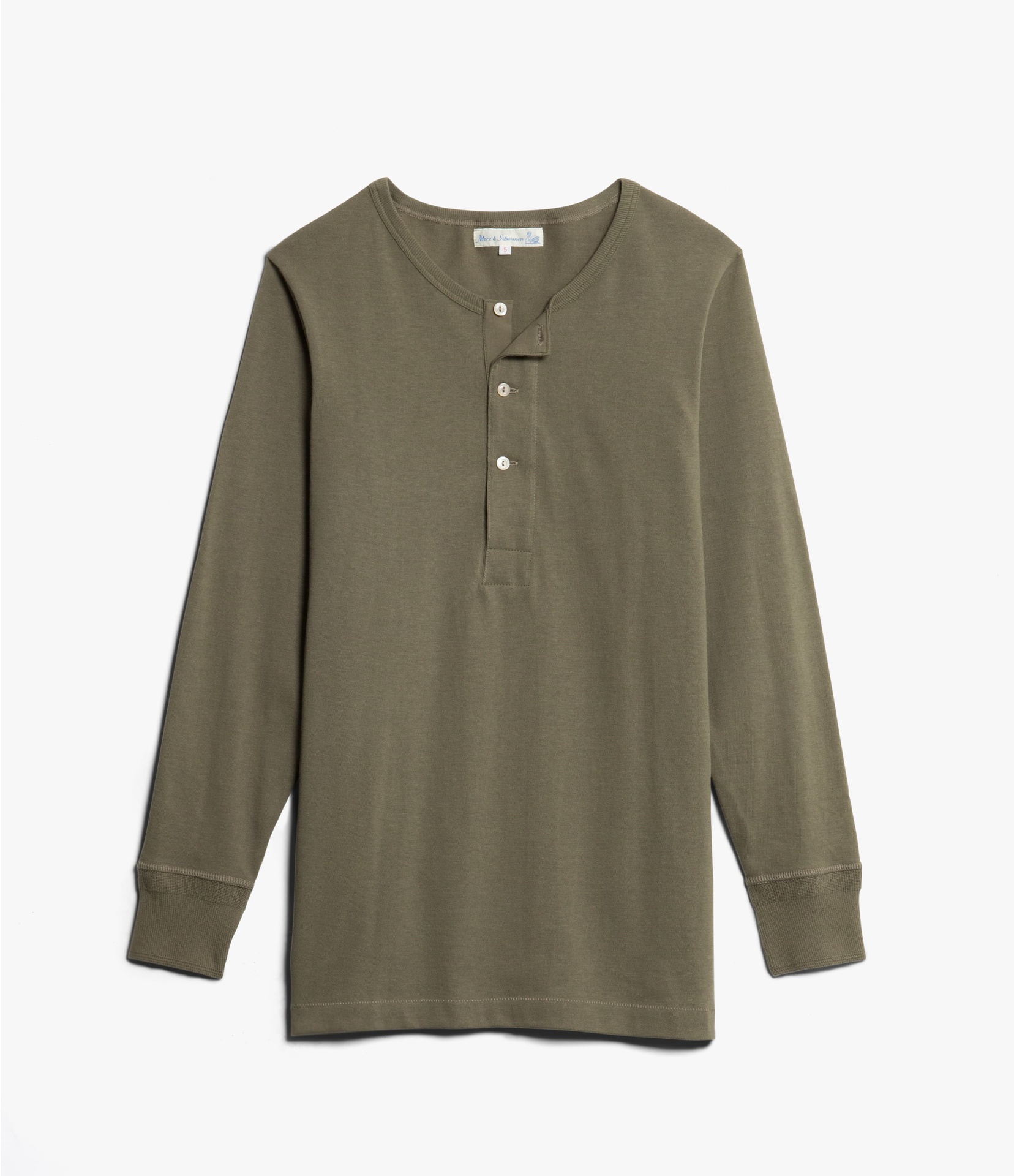 Loopwheeled Organic Cotton Henley | Merz B. Schwanen