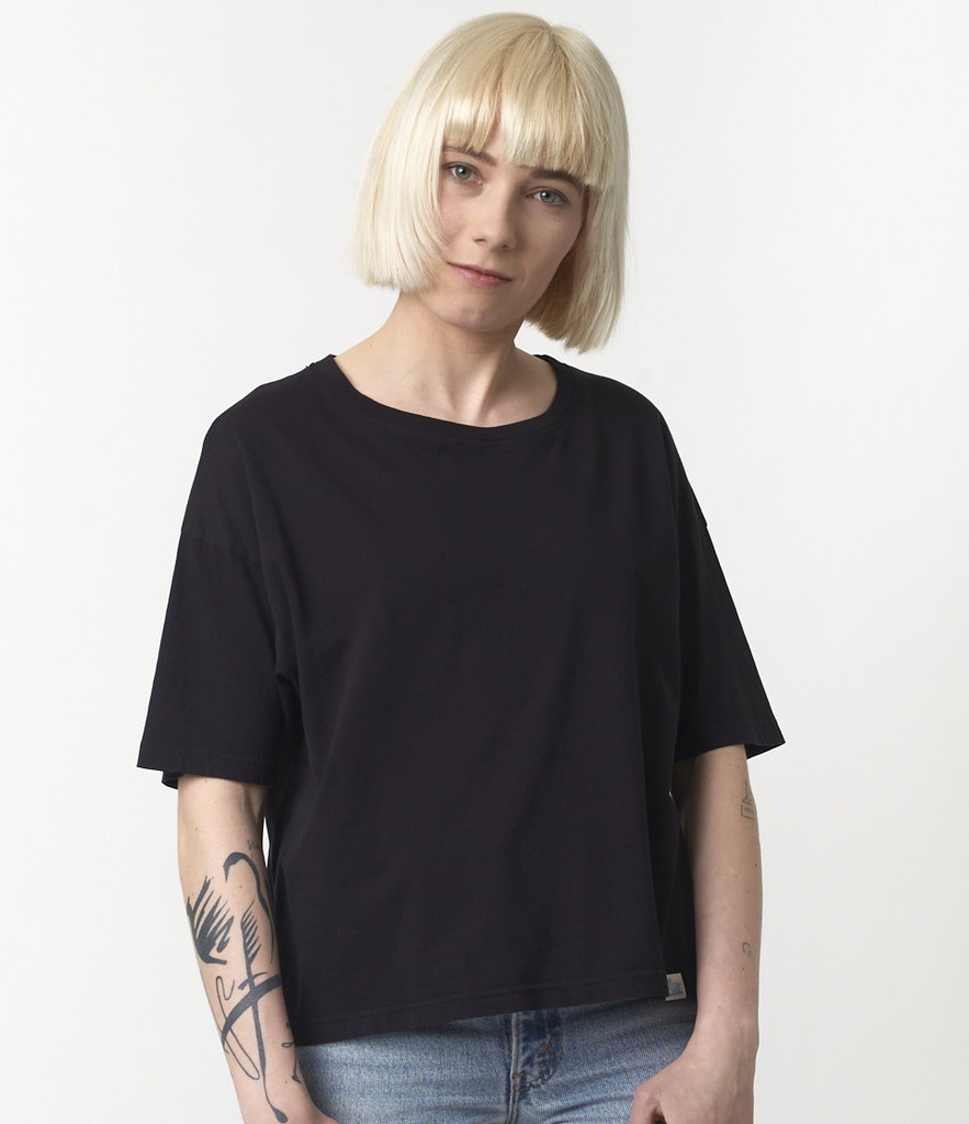 WLCCT01 women's loose cropped crew neck T-shirt relaxed fit