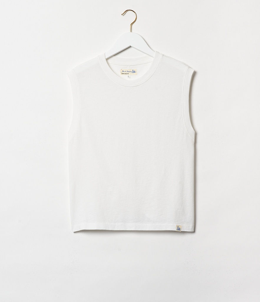 Linen Sleeveless Top - wafu - good Grown-ups' Tanktop/White t008k-wht1