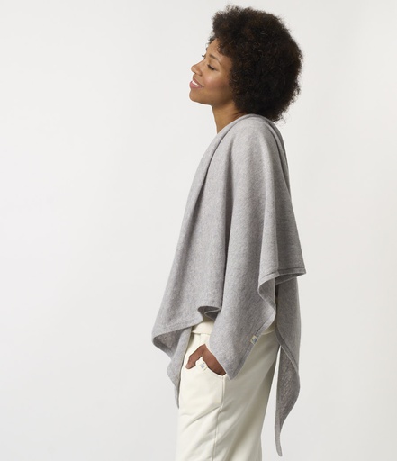 GOOD BASICS | SKTS01 unisex light triangle scarf, merino-silk-cashmere blend  03 nature mel.