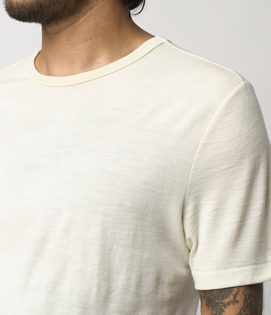 Loopwheeled Merino Wool T-shirt | Merz b. Schwanen