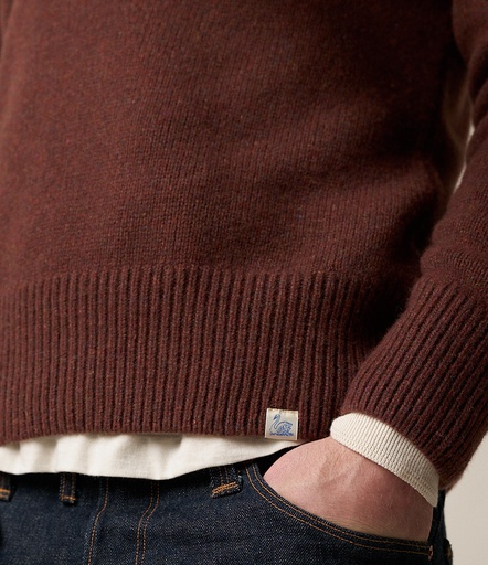 GOOD BASICS | LOCC01 men's crew pullover, merino cashmere blend, relaxed fit  15 chestnut