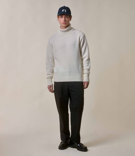 GOOD BASICS | LOCT01 men's turtleneck pullover, merino cashmere blend, relaxed fit <br/> 11 toffee